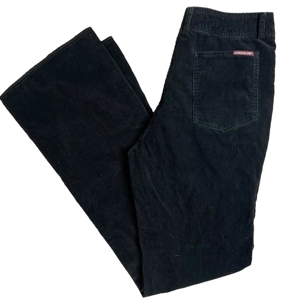 Vintage JORDACHE Pants Men's Corduroy Cords Cotton Black 34" X35" Bootcut